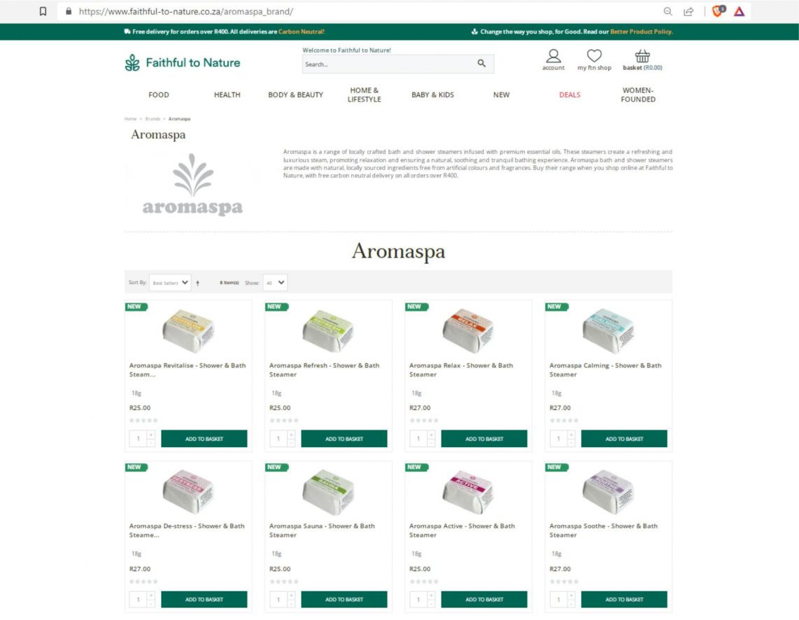 Aromaspa @ Faithful To Nature